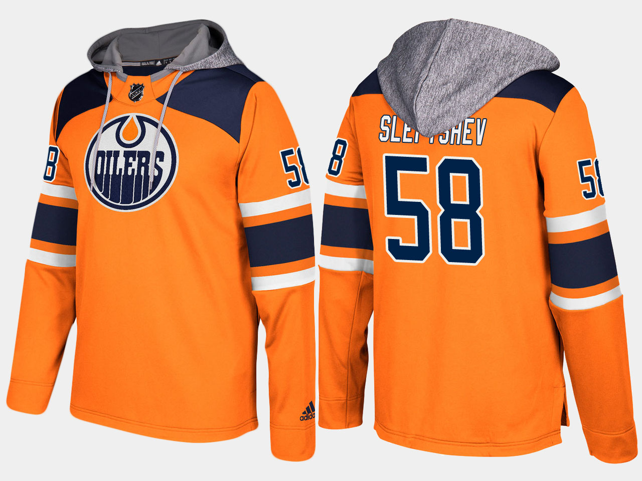 Men NHL Edmonton oilers #58 anton slepyshev orange hoodie